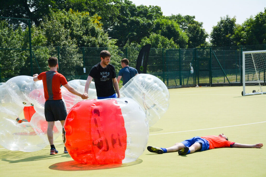 What do you need in bubble football?